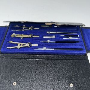 Vintage German Drafting Tool Compass Precision Set w Case US Government 807